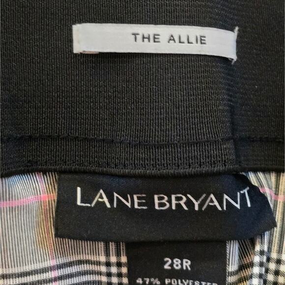 Lane Bryant The Allie Pink Black and White Plaid Straight Leg Pants Plus Size 28 - Picture 11 of 14